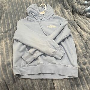 baby blue north face hoodie